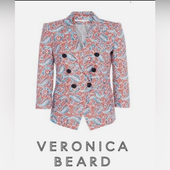 VERONICA BEARD Dickey Honolulu Hibiscus Floral Linen Blazer Jacket Pant set - Picture 3 of 14